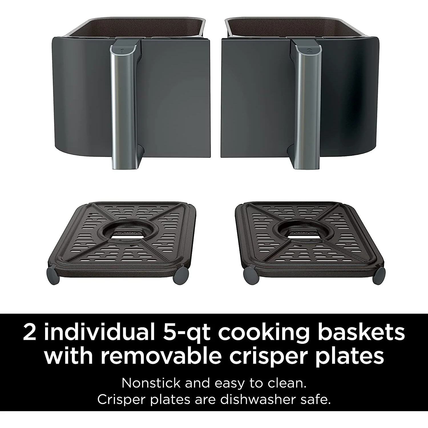 Ninja DZ401 Foodi 6-in-1 10-qt. XL 2-Basket Air Fryer - Image 12