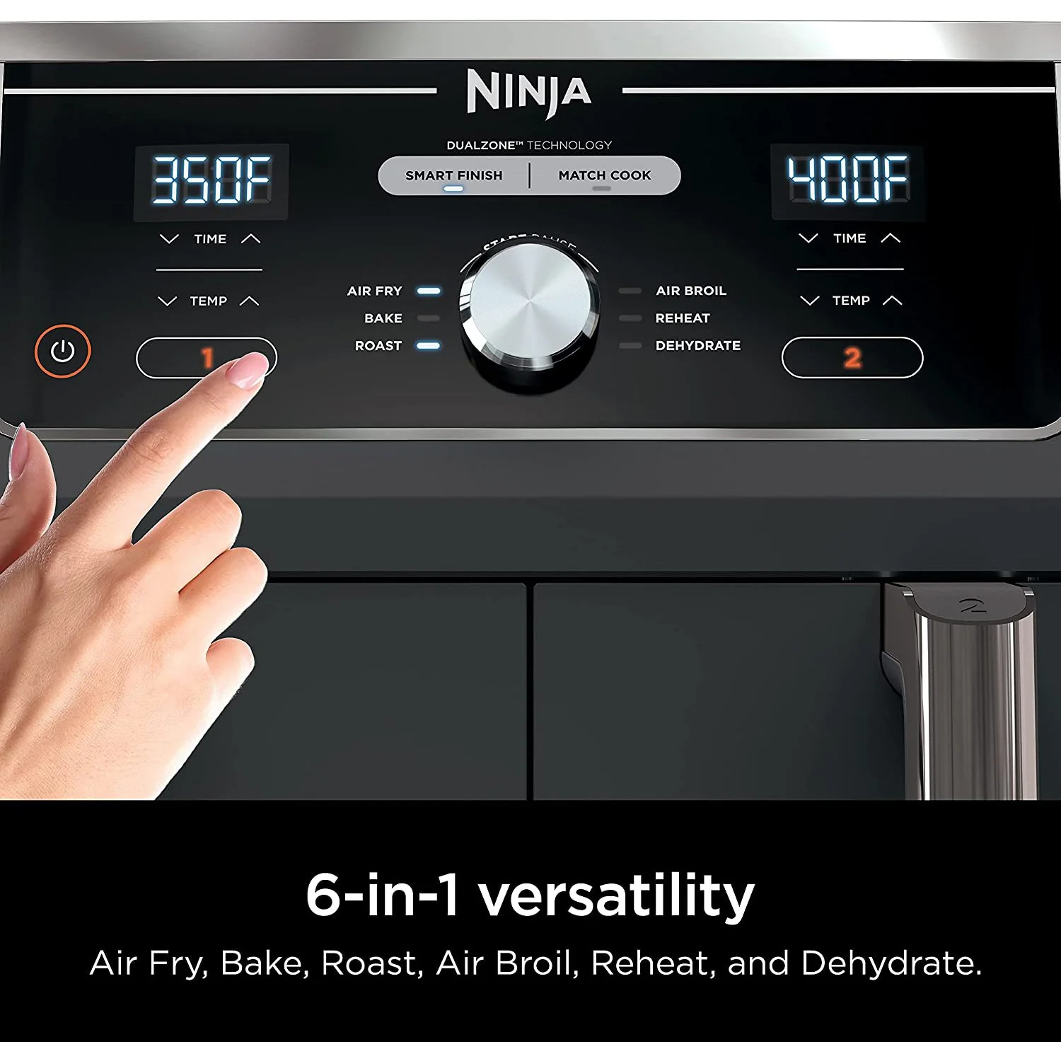 Ninja DZ401 Foodi 6-in-1 10-qt. XL 2-Basket Air Fryer - Image 13