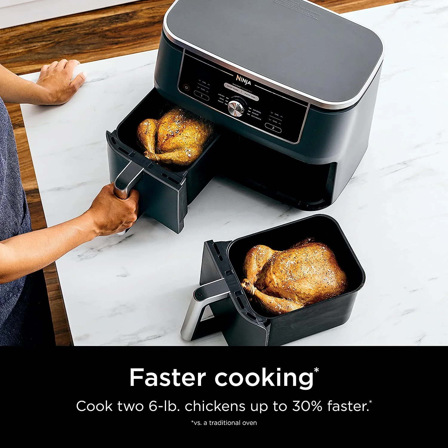 Ninja DZ401 Foodi 6-in-1 10-qt. XL 2-Basket Air Fryer - Image 2