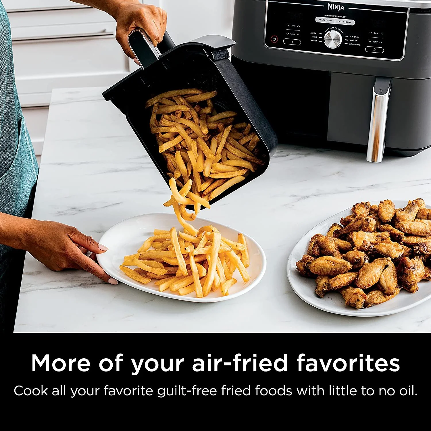 Ninja DZ401 Foodi 6-in-1 10-qt. XL 2-Basket Air Fryer - Image 7