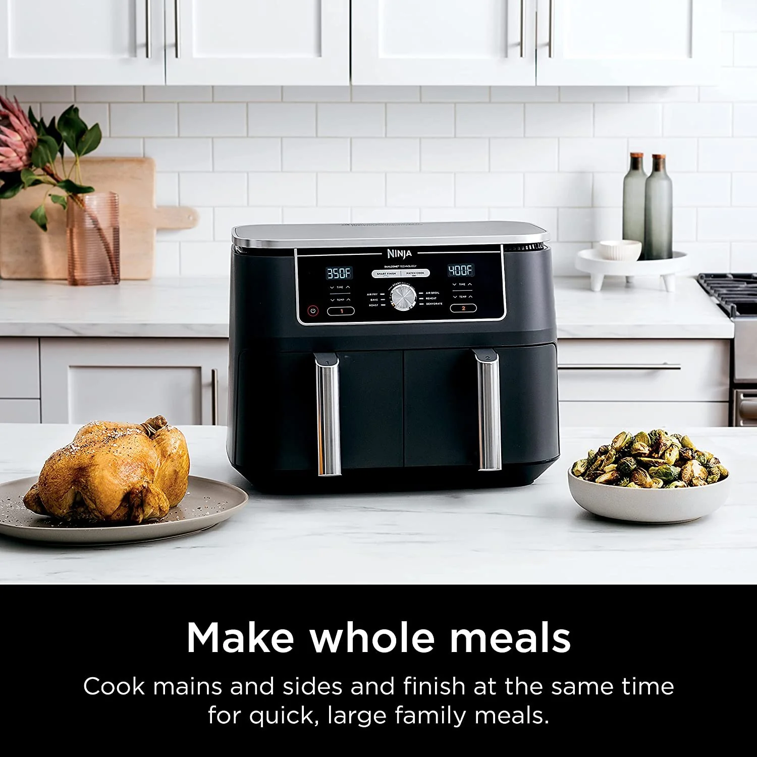 Ninja DZ401 Foodi 6-in-1 10-qt. XL 2-Basket Air Fryer - Image 8