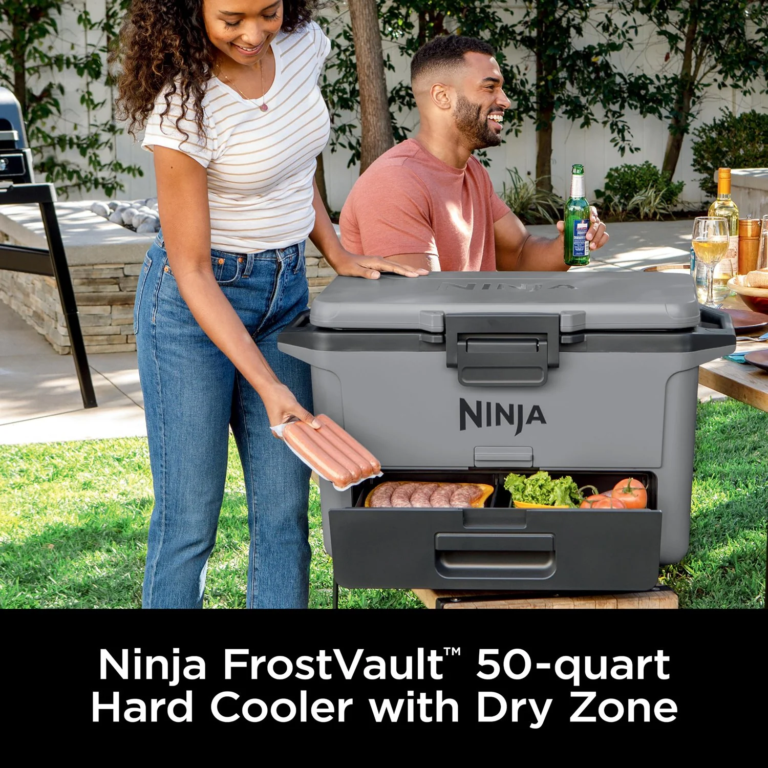 Ninja FB151GY FrostVault 50qt Hard Cooler with Dry Zone, Slate Gray - Refurbished - Image 2