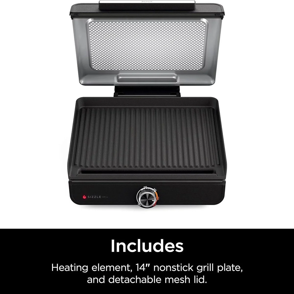Ninja GR100 Sizzle Smokeless Indoor Grill, Ninja Factory Refurbished - Image 2