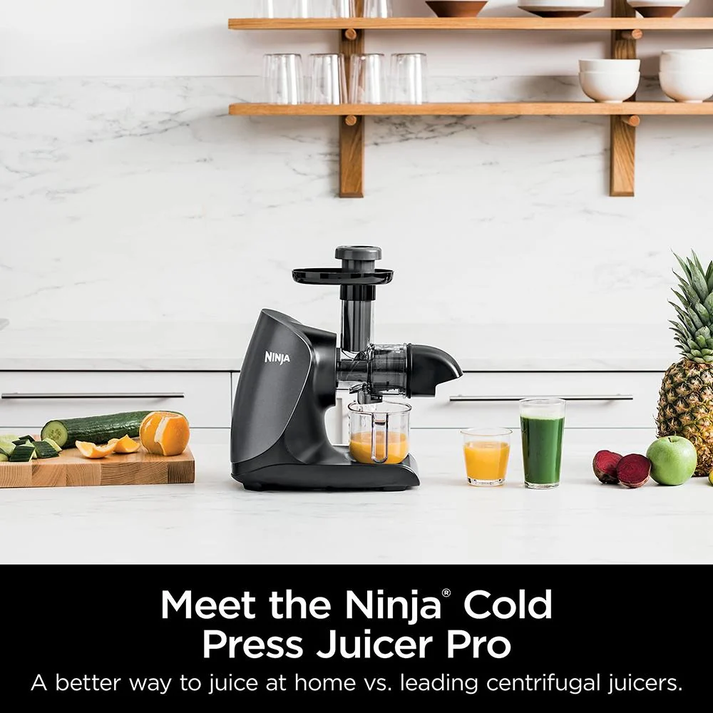 Ninja JC101 Cold Press Pro Compact Powerful Slow Juicer, Black - Refurbished - Image 7