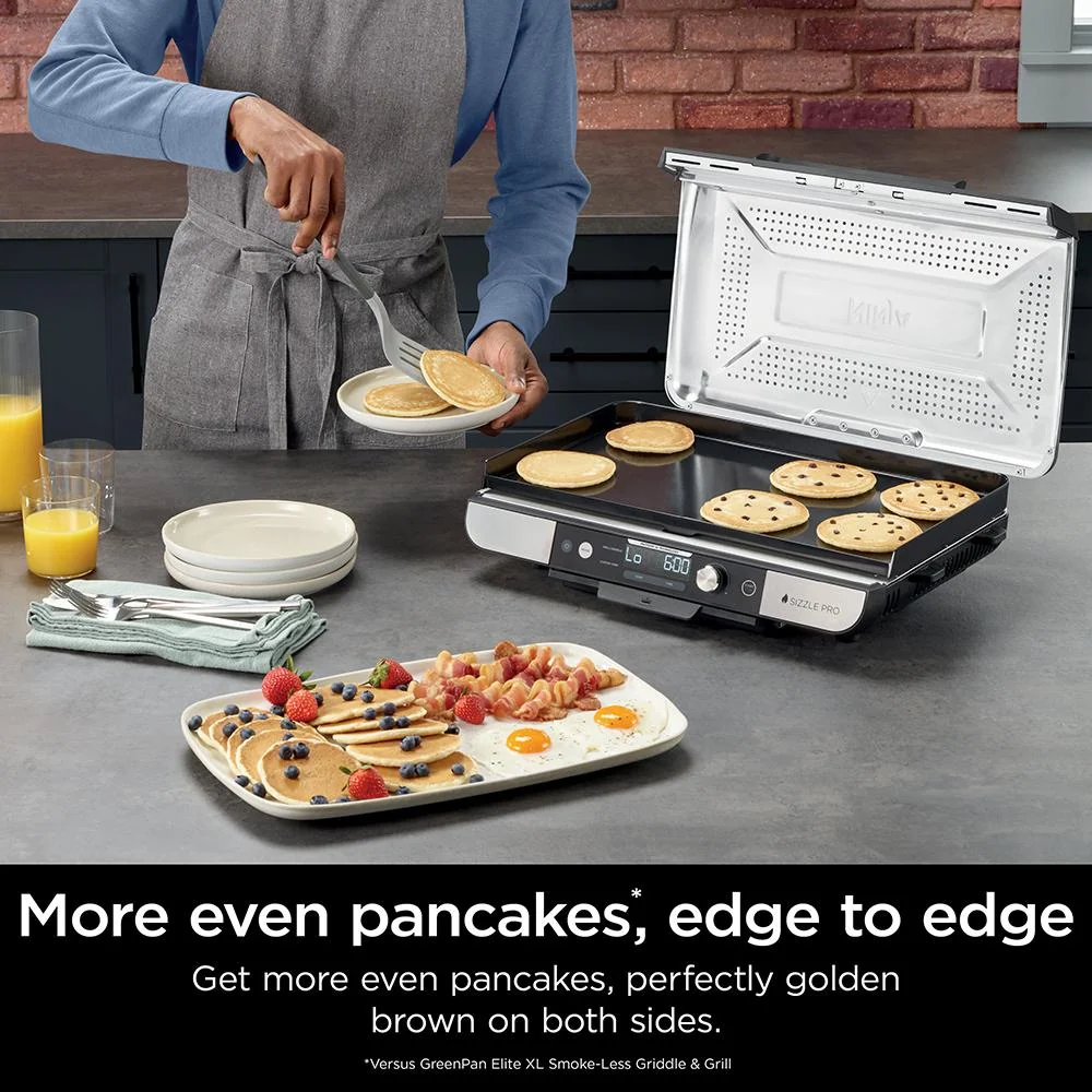 Ninja Sizzle Pro XL 20-Inch Indoor Griddle + Grill - Silver, Refurbished - Image 7