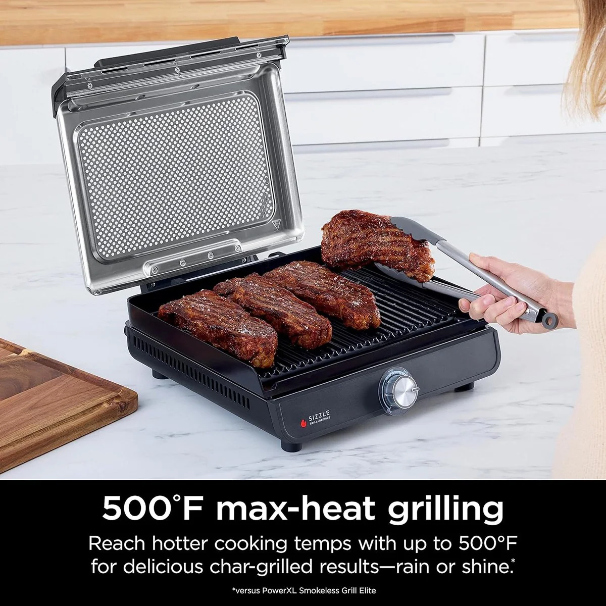 Ninja GR101 Sizzle Smokeless Indoor Grill & Griddle, Refurbished - Image 6