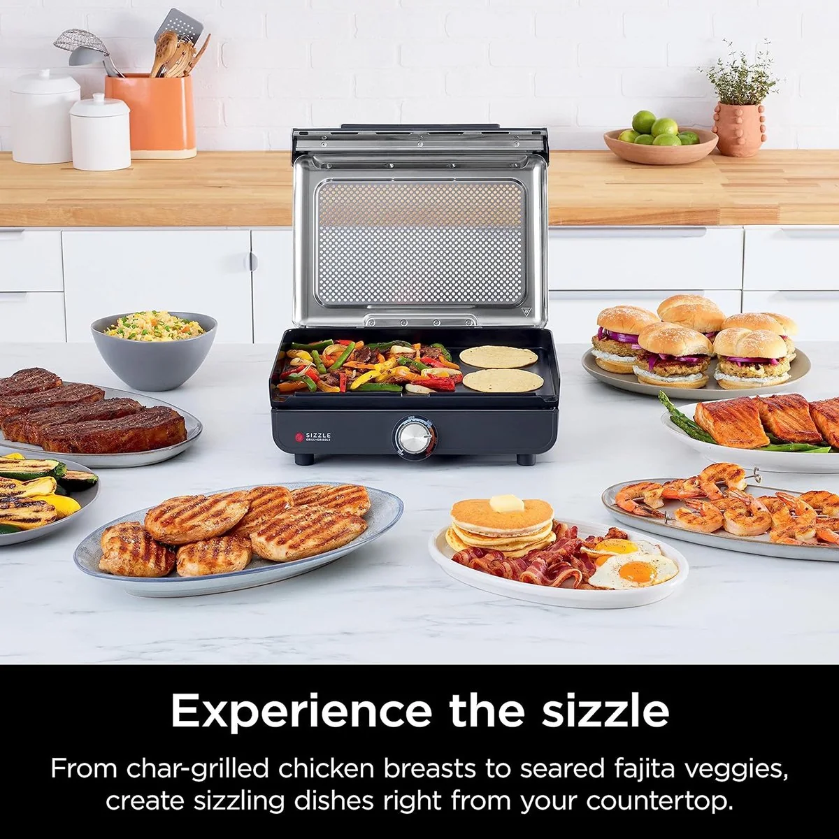 Ninja GR101 Sizzle Smokeless Indoor Grill & Griddle, Refurbished - Image 7
