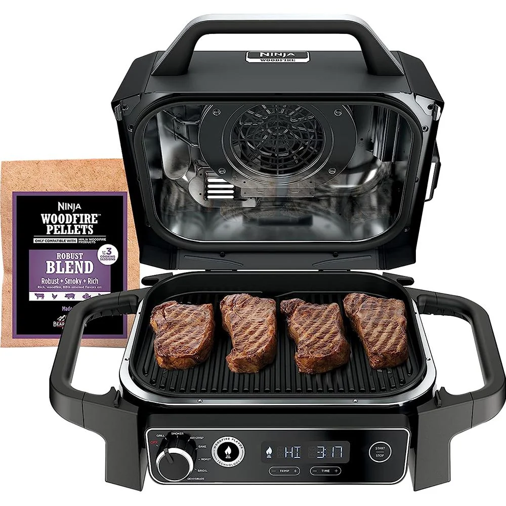 Ninja Woodfire Outdoor Grill and Smoker, Grey (OG701) - Image 2