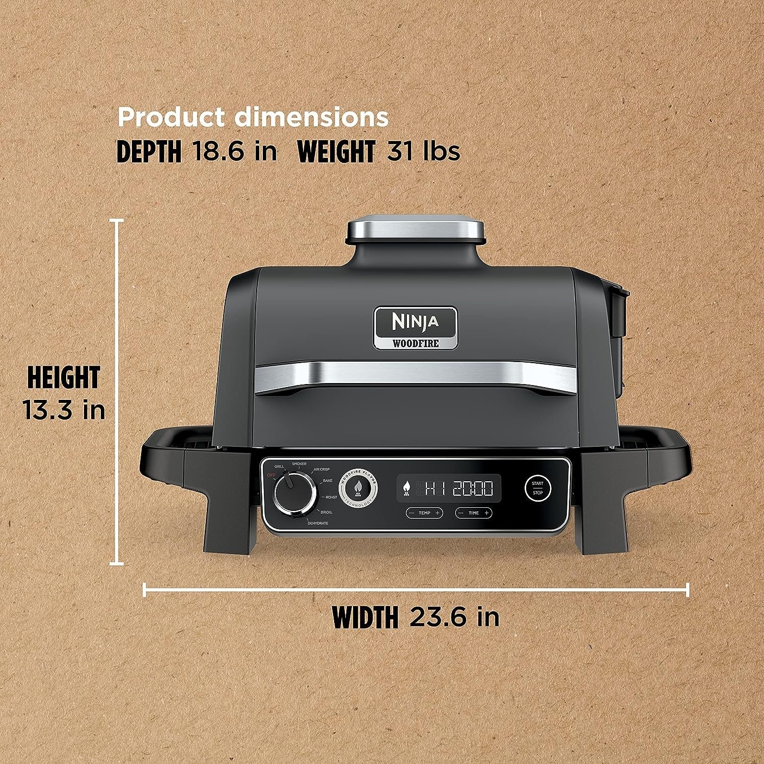 Ninja Woodfire Outdoor Grill and Smoker, Grey -  Factory Refurbished (OG701) - Image 11