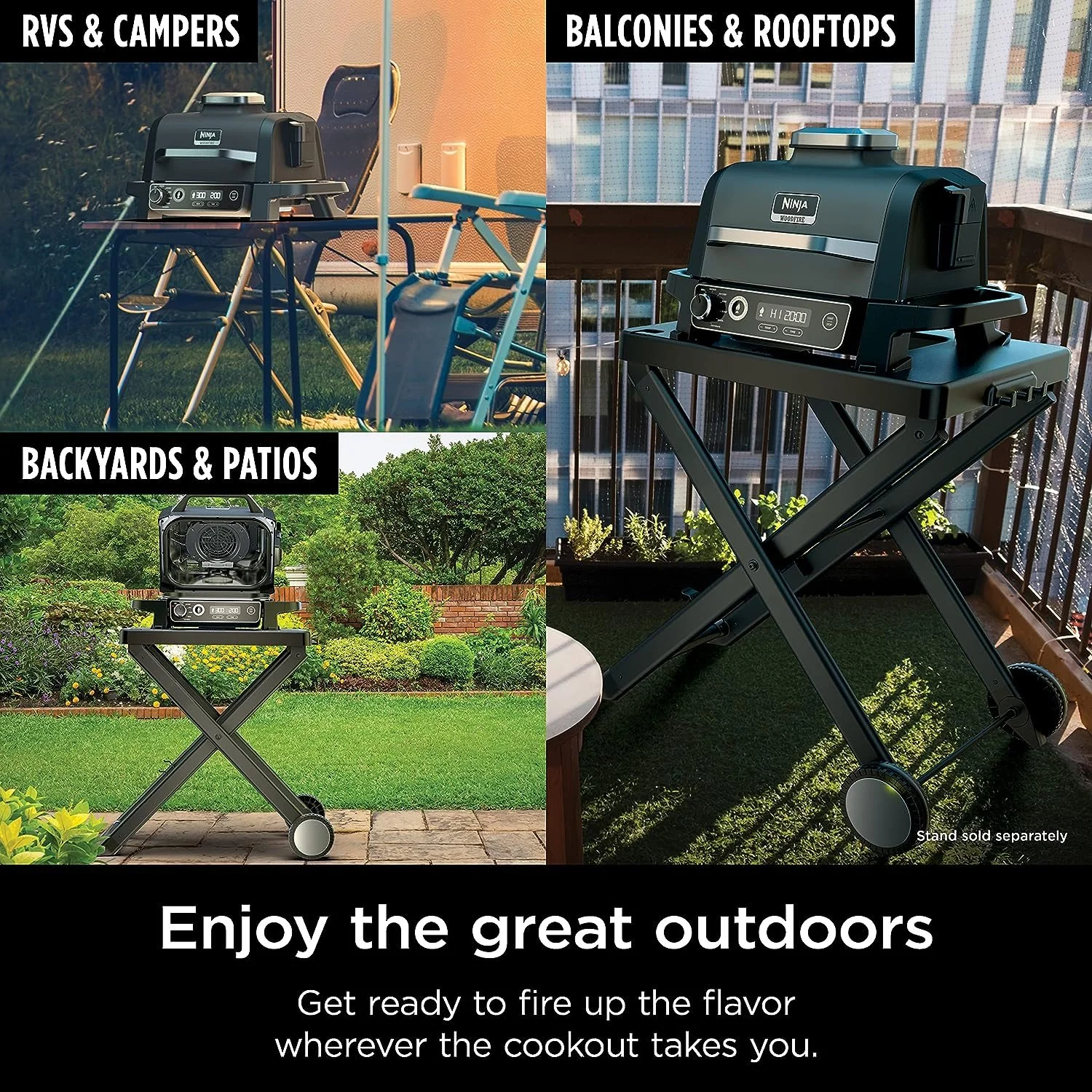 Ninja Woodfire Outdoor Grill and Smoker, Grey -  Factory Refurbished (OG701) - Image 8