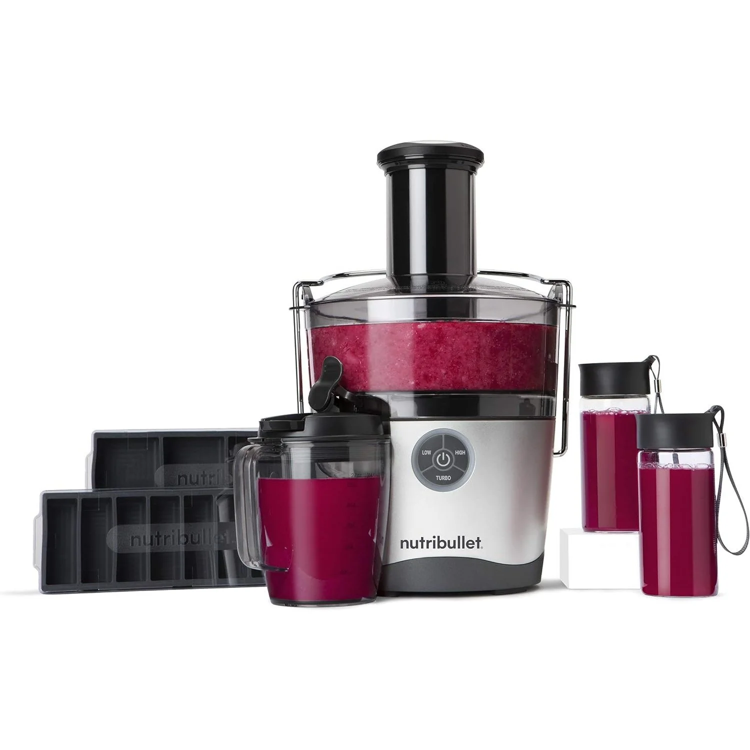 NutriBullet Juicer Pro Centrifugal Juicer Machine, NBJ50200, Silver - Refurbished