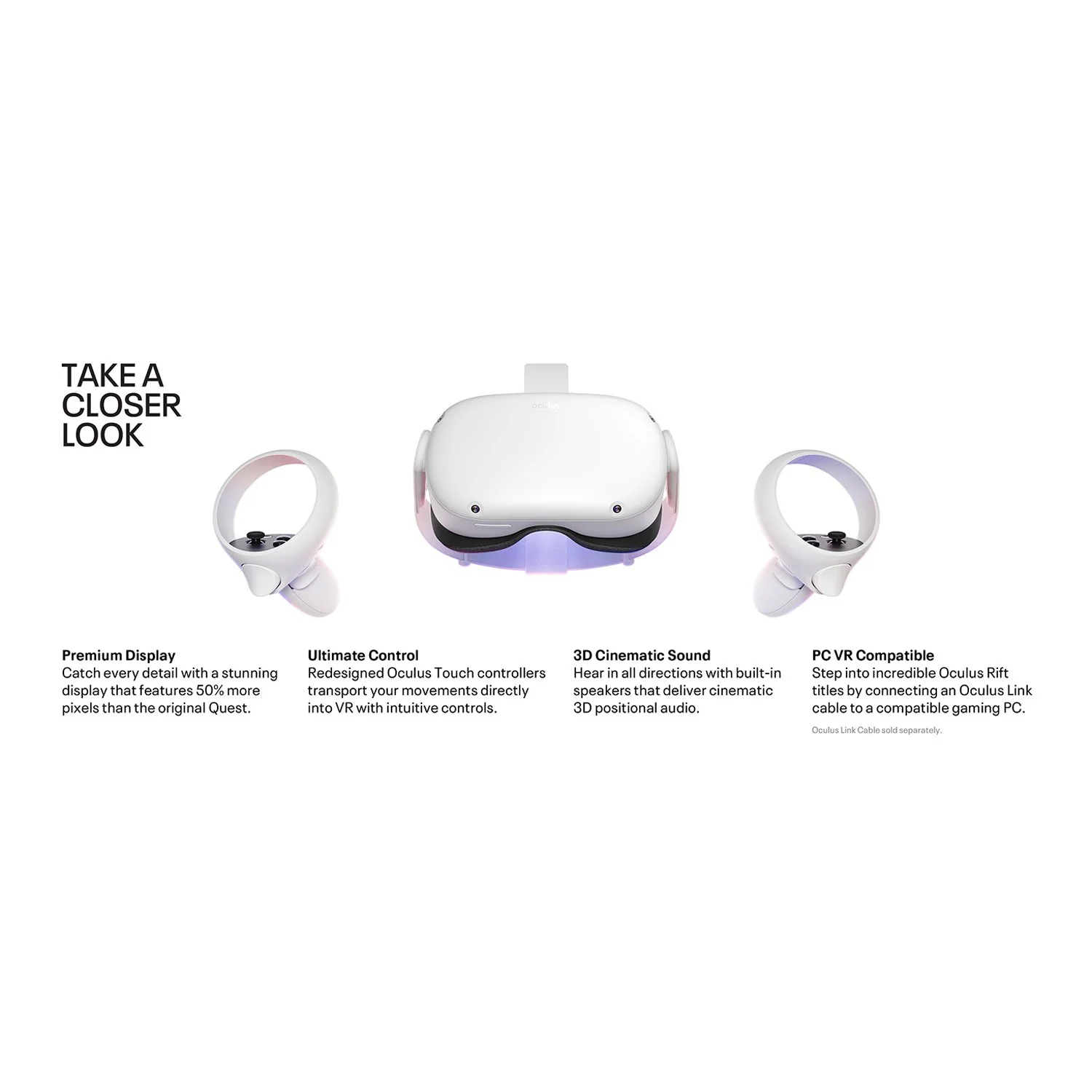 Oculus Quest 2 Virtual Reality Headset, Oculus Touch Controllers - 128GB (899-00182-02) - Image 10