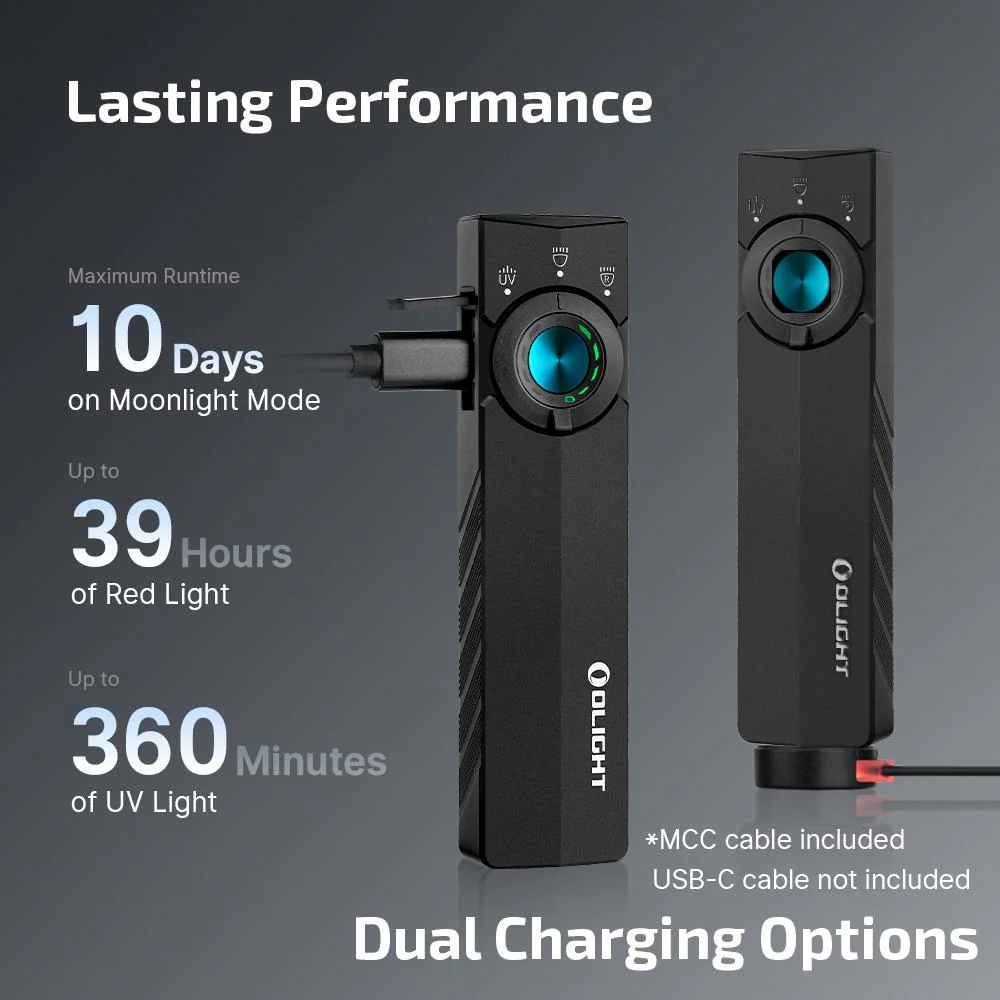 OLIGHT ArkPro Lite 1,200 Lumens Flat 3-in-1 Pocket Flashlight, Matte Black - Image 9