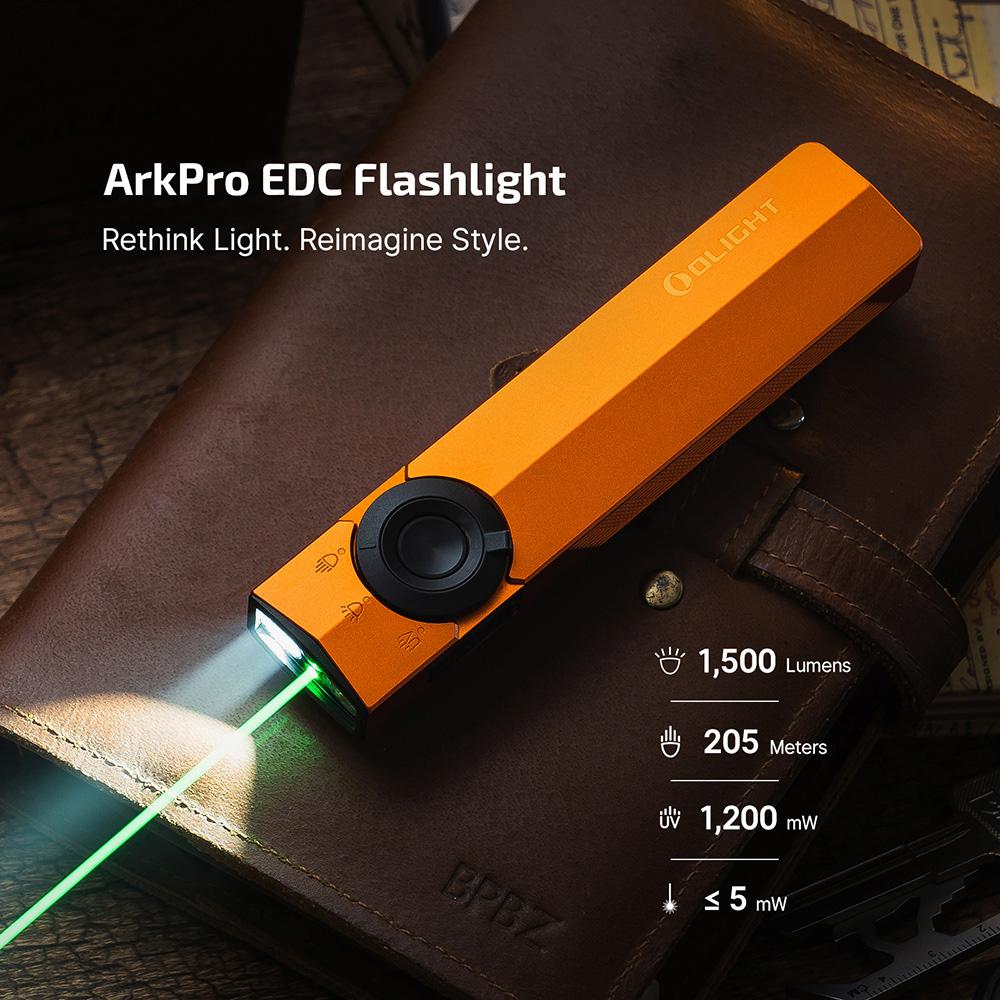 OLIGHT ArkPro 1,500 Lumens 4-in-1 EDC Flashlight, Orange - Image 9