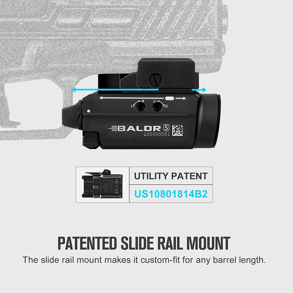 OLIGHT Baldr S 800 Lumens Rail Mounted Tactical Light, Black with Green Laser - Image 6