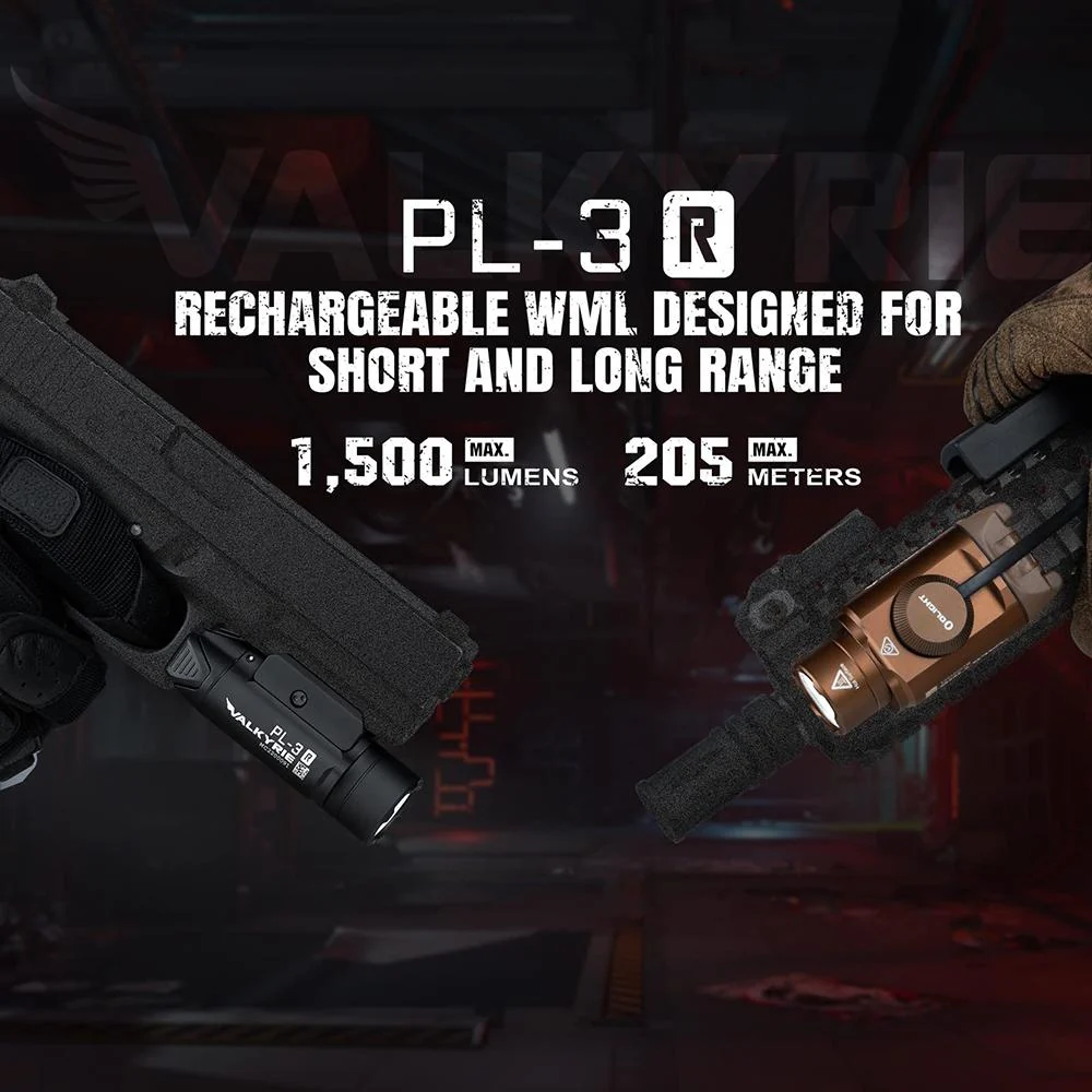 OLIGHT PL-3R Valkyrie Rechargeable Rail Mounted Tactical Light, Black - Image 11