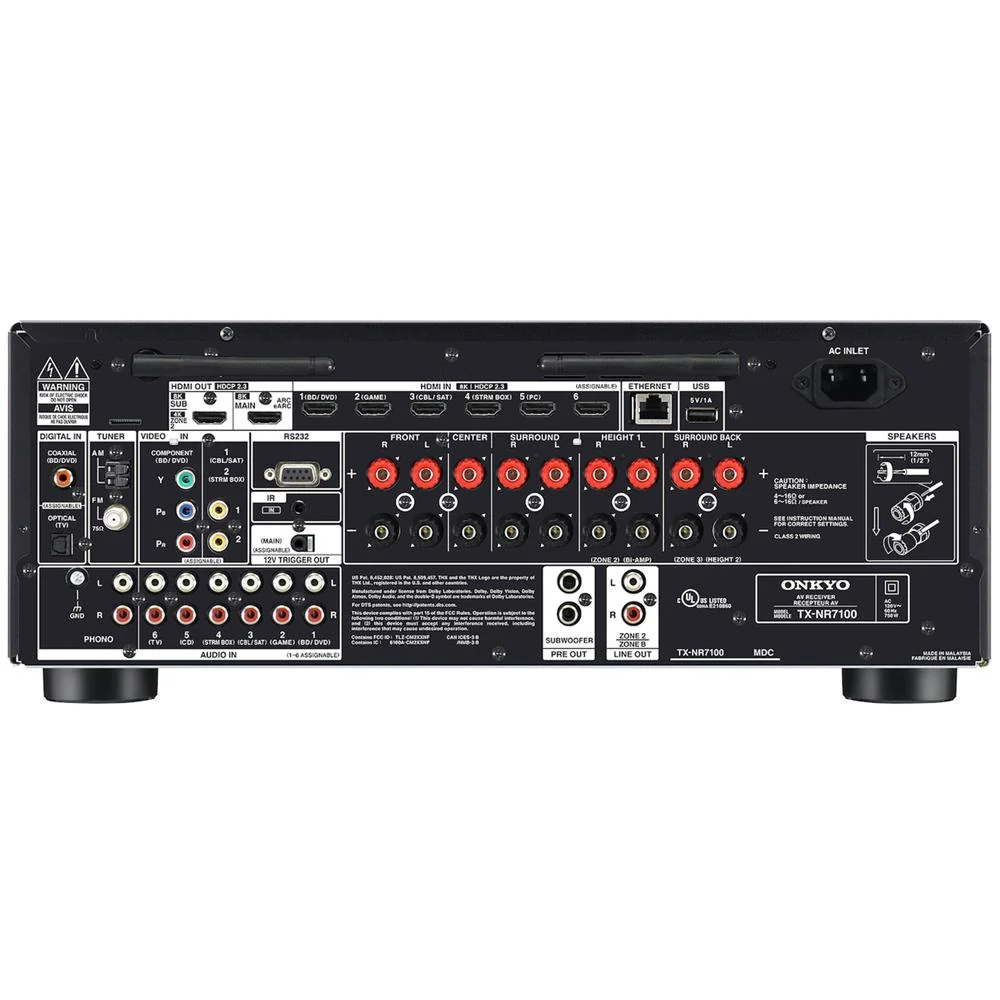 Onkyo TX-NR7100 9.2-Channel THX Certified AV Receiver + 2 Year Warranty Bundle - Image 5