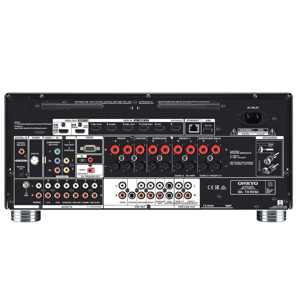 Onkyo TX-RZ50 9.2-Channel THX Certified AV Receiver + 2 Year Warranty  Bundle - Image 5