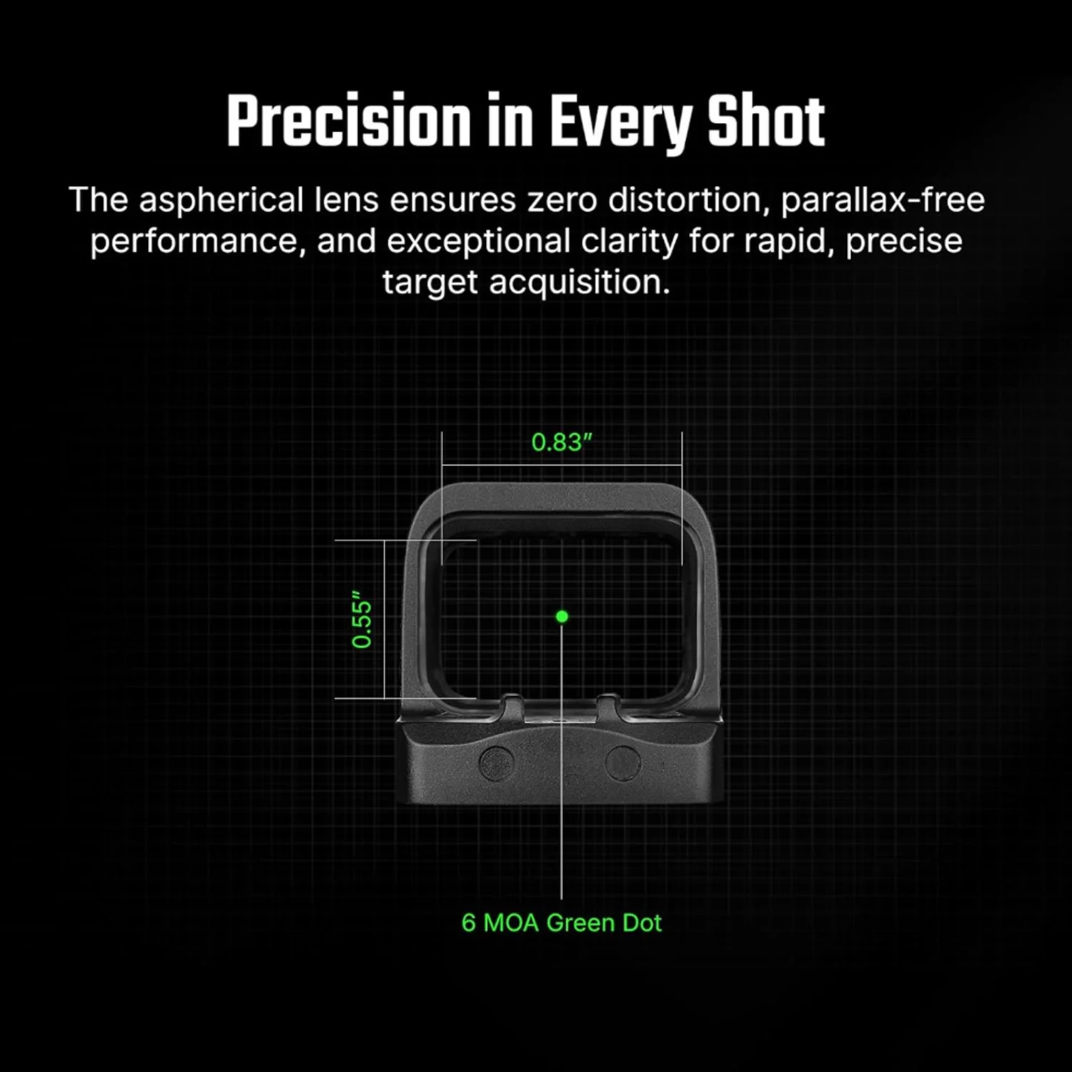 OSIGHT SE 6 MOA Green Enclosed Reflex Sight - RMSc Footprint - Image 4