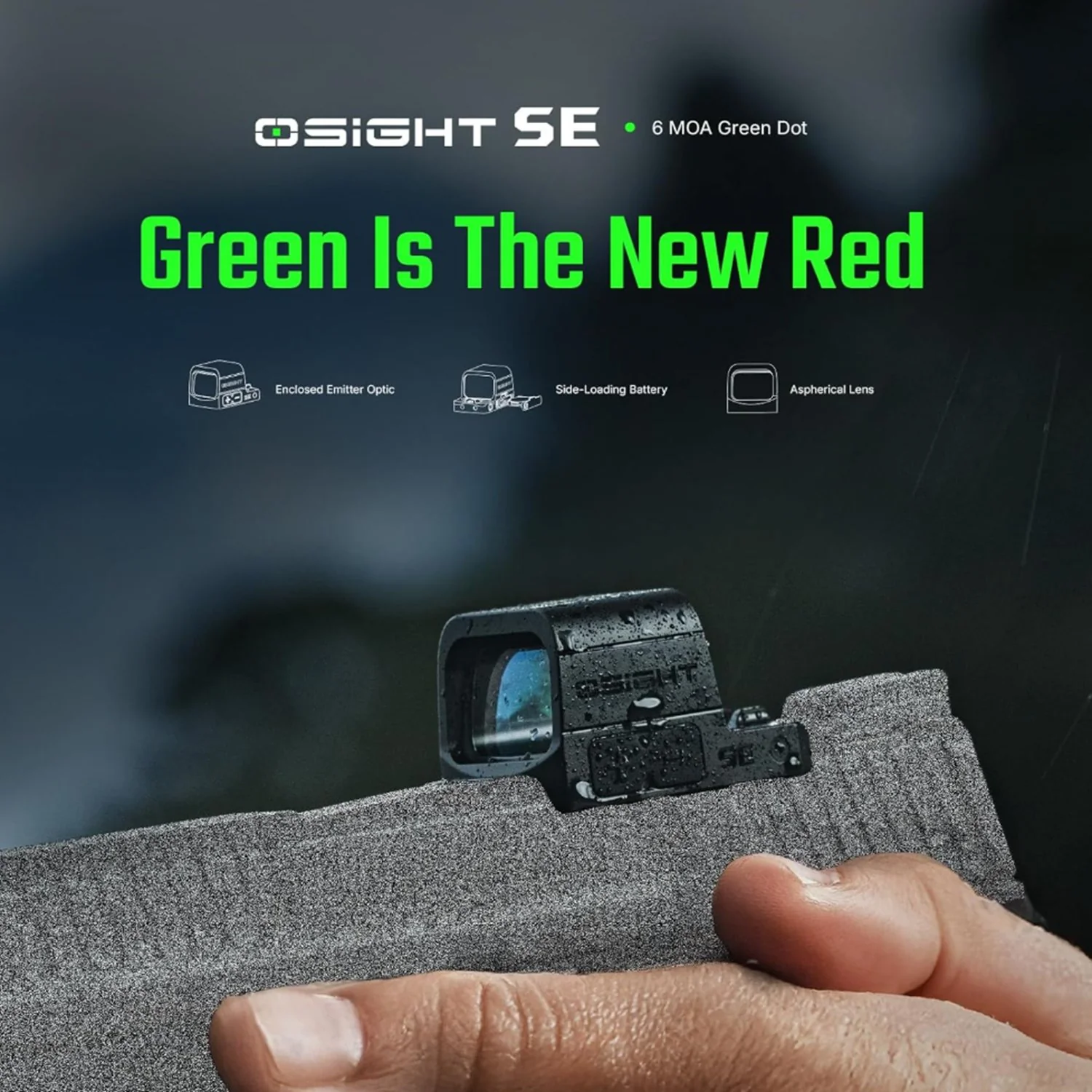 OSIGHT SE 6 MOA Green Enclosed Reflex Sight - RMSc Footprint - Image 8