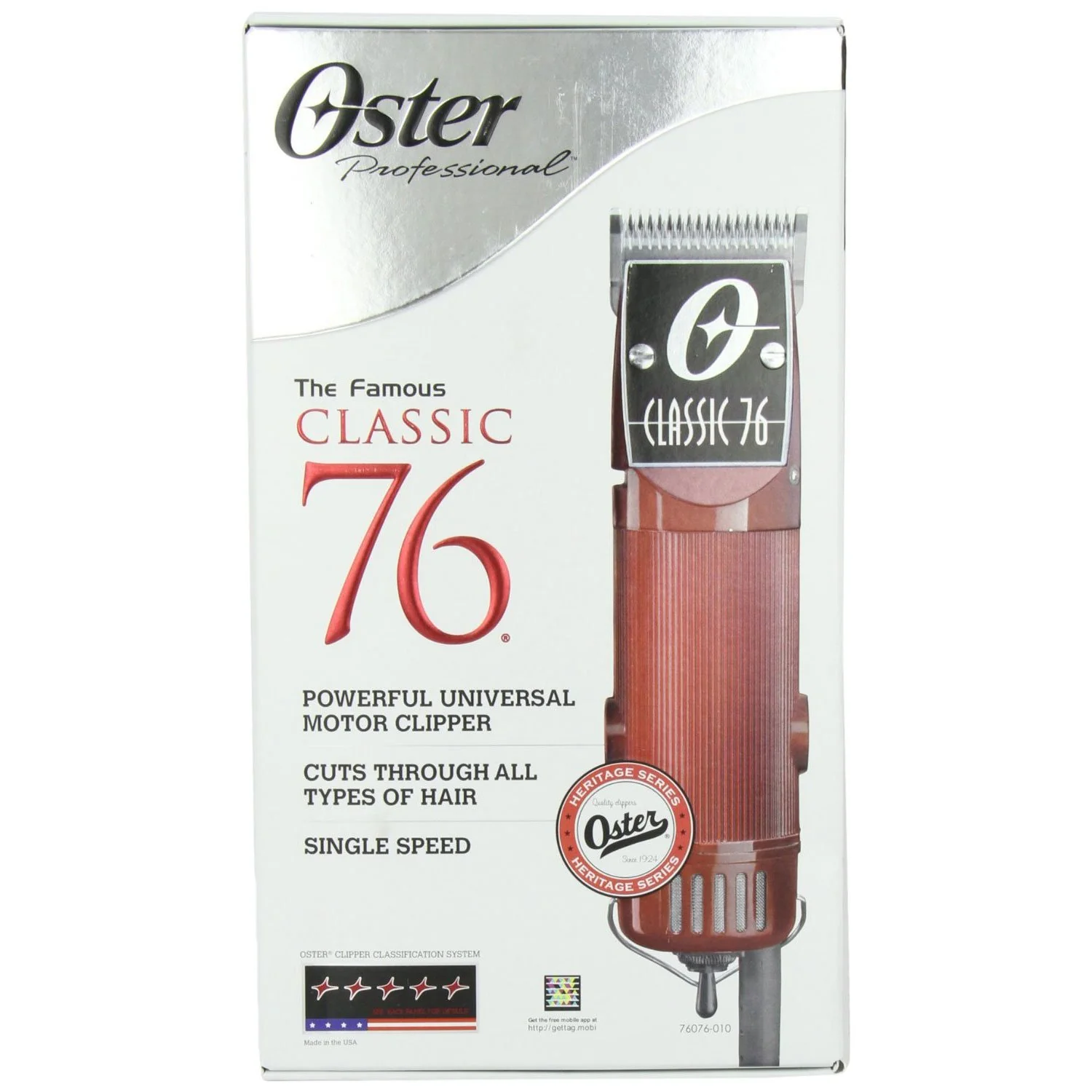 Oster Classic 76 Universal Motor Clipper w/ Detachable #000 & #1 Blade (Red) - Image 2