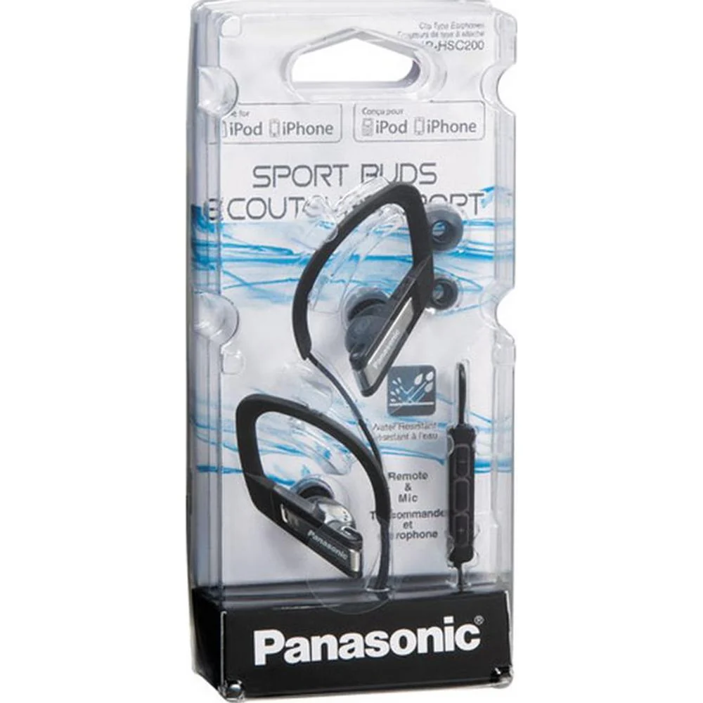 Panasonic RP-HSC200-K Sports Clip Earphones with iPhone Controller (Black) - Image 6