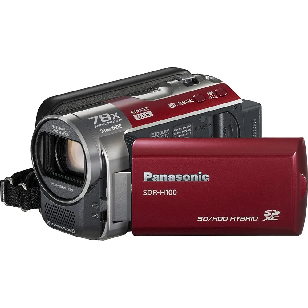 Panasonic SDR-H100/R 80GB Hard Drive Red Camcorder- OPEN BOX - Image 2