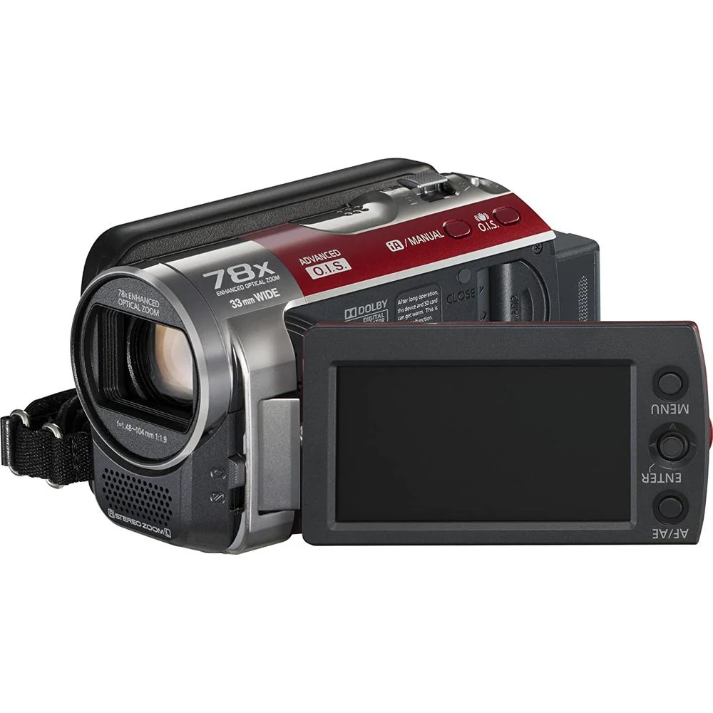 Panasonic SDR-H100/R 80GB Hard Drive Red Camcorder- OPEN BOX - Image 3