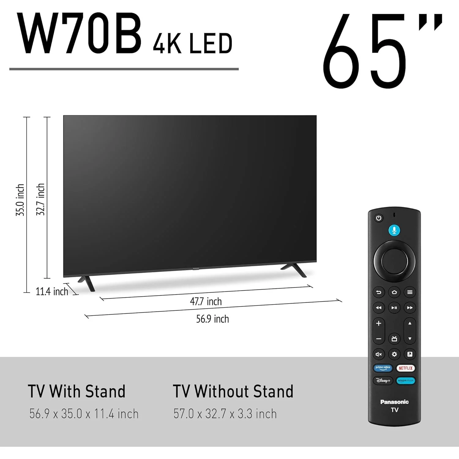 Panasonic W70 Series 65 inch LED 4K Ultra HD Smart Fire TV - Image 2