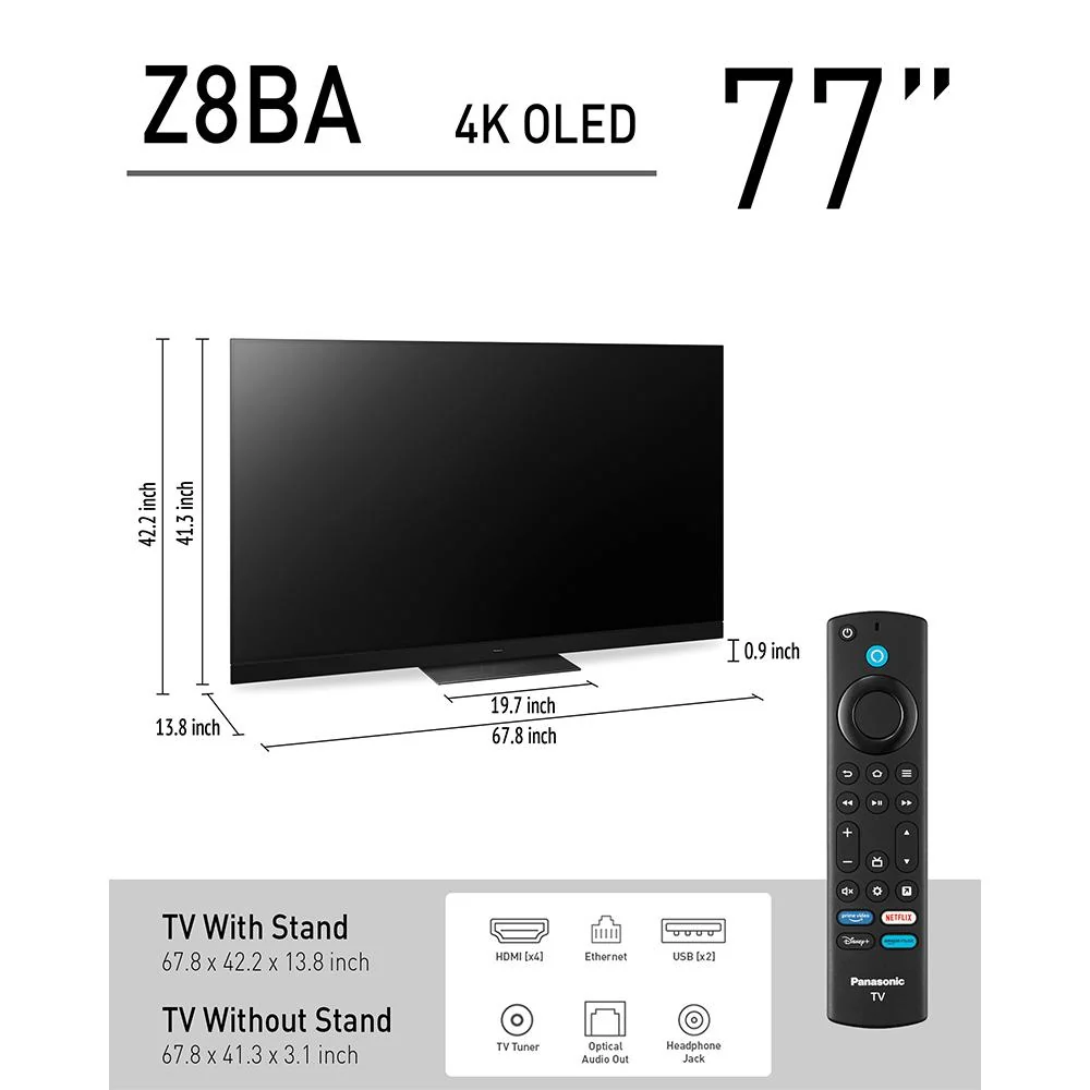 Panasonic Z8BAP 77" OLED 4K Smart Fire TV, + WN10 Neck Speaker + 4 YR Extended Warranty - Image 10