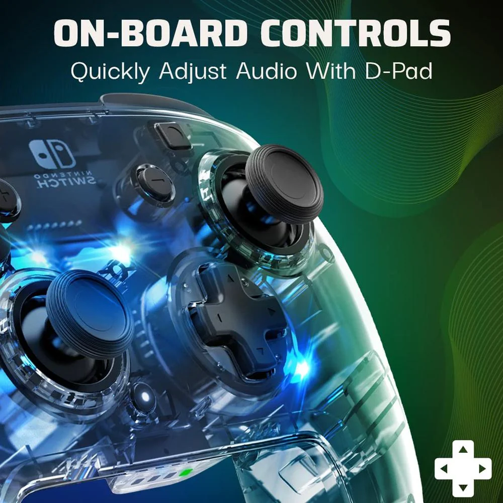 PDP Afterglow LED Wireless Deluxe Transparent Gaming Controller for Nintendo Switch - Image 10