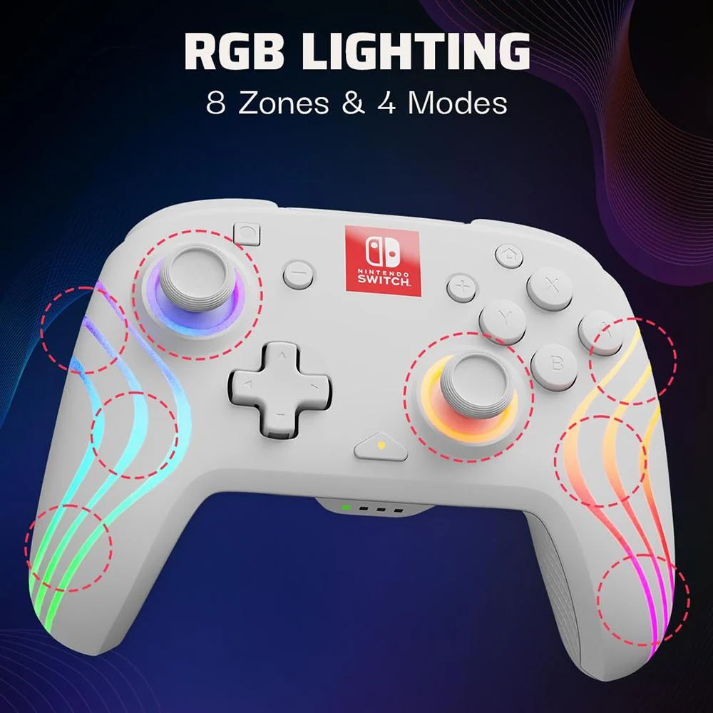 PDP Gaming Afterglow Wave Wireless Nintendo Switch Pro Controller - 500-252-WH - Image 6