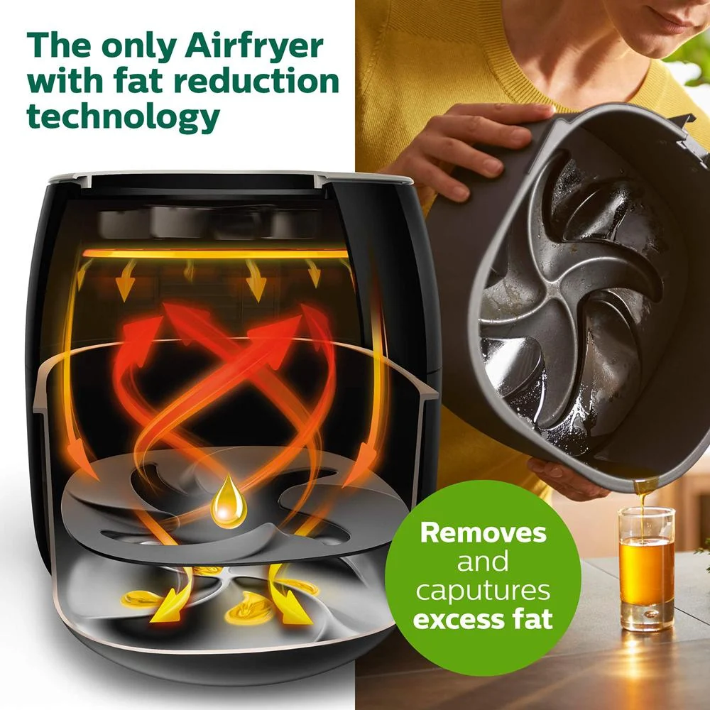 Philips Premium Airfryer XXL with Fat Removal Technology; HD9630/98; Black - Open Box - Image 3