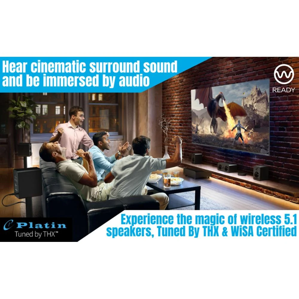 Platin Monaco 5.1 5-Speaker Audio System w/ WiSA SoundSend Transmitter +Warranty Bundle - Image 10