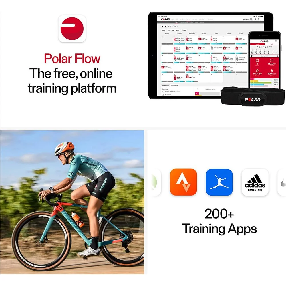 Polar H10 ANT+ Bluetooth Waterproof Heart Rate Monitor Chest Strap, M-XXL Black - Image 5