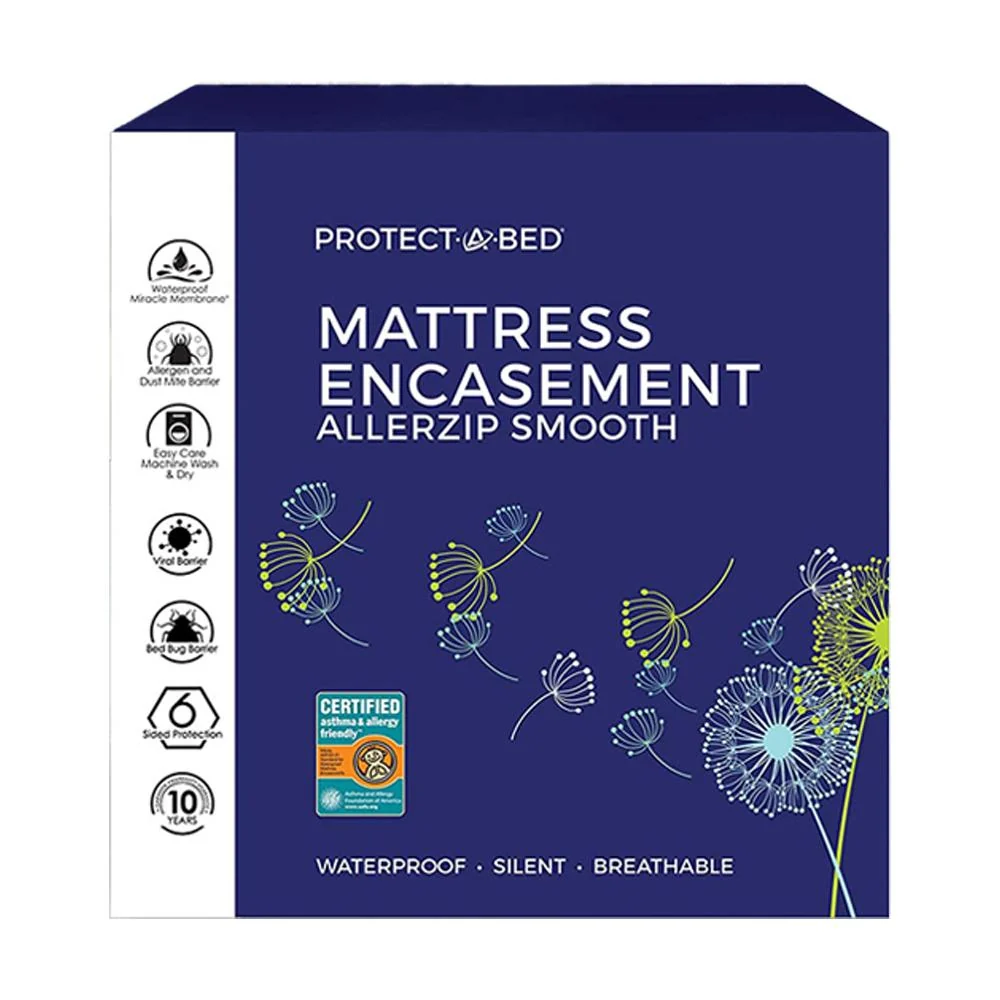 Protect-A-Bed AllerZip Smooth Waterproof Mattress Protector, King 13" (2-Pack) - Image 2