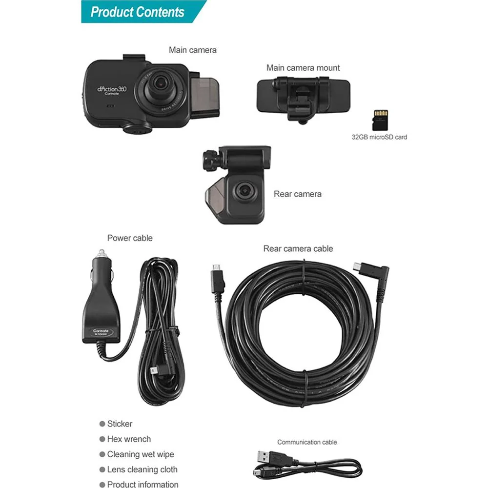 Razo d'Action 360D 3 Channel 360 Degree Dash Cam FHD with Built-in GPS Open Box - Image 7