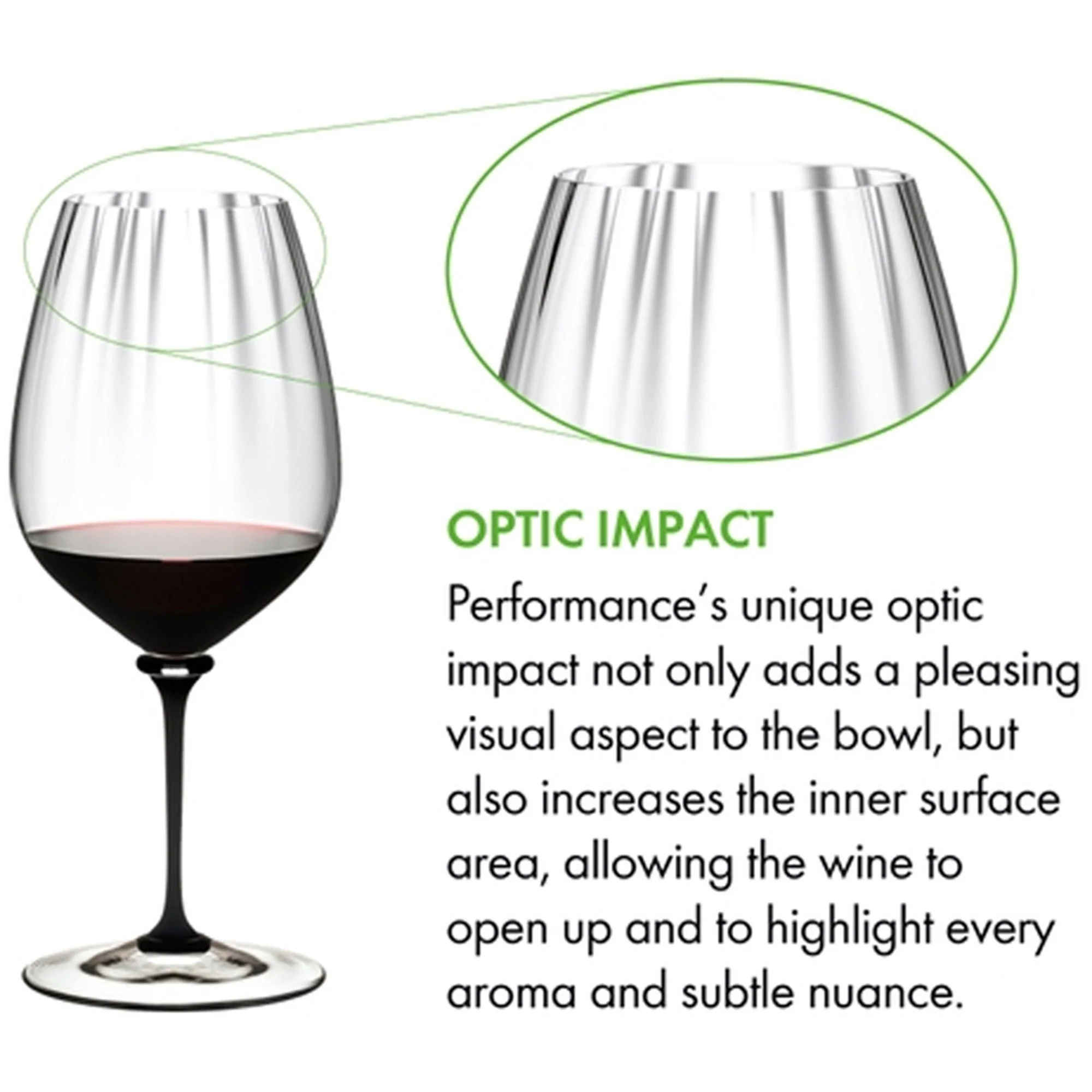 Riedel Fatto A Mano Performance Cabernet Glass, Black Stem, Single - 4884/0D - Image 2