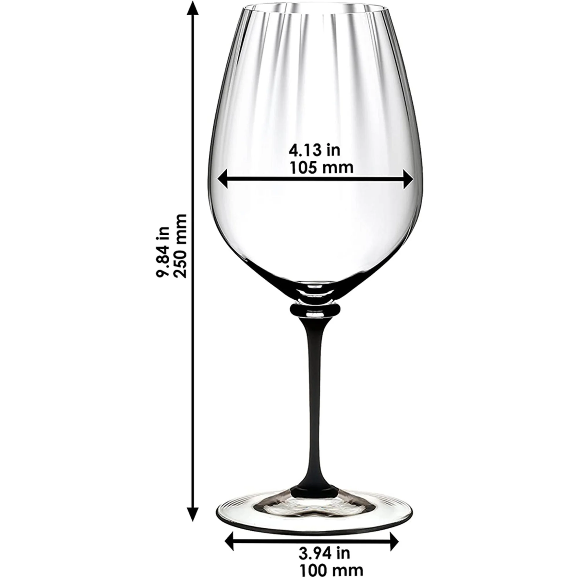 Riedel Fatto A Mano Performance Cabernet Glass, Black Stem, Single - 4884/0D - Image 5