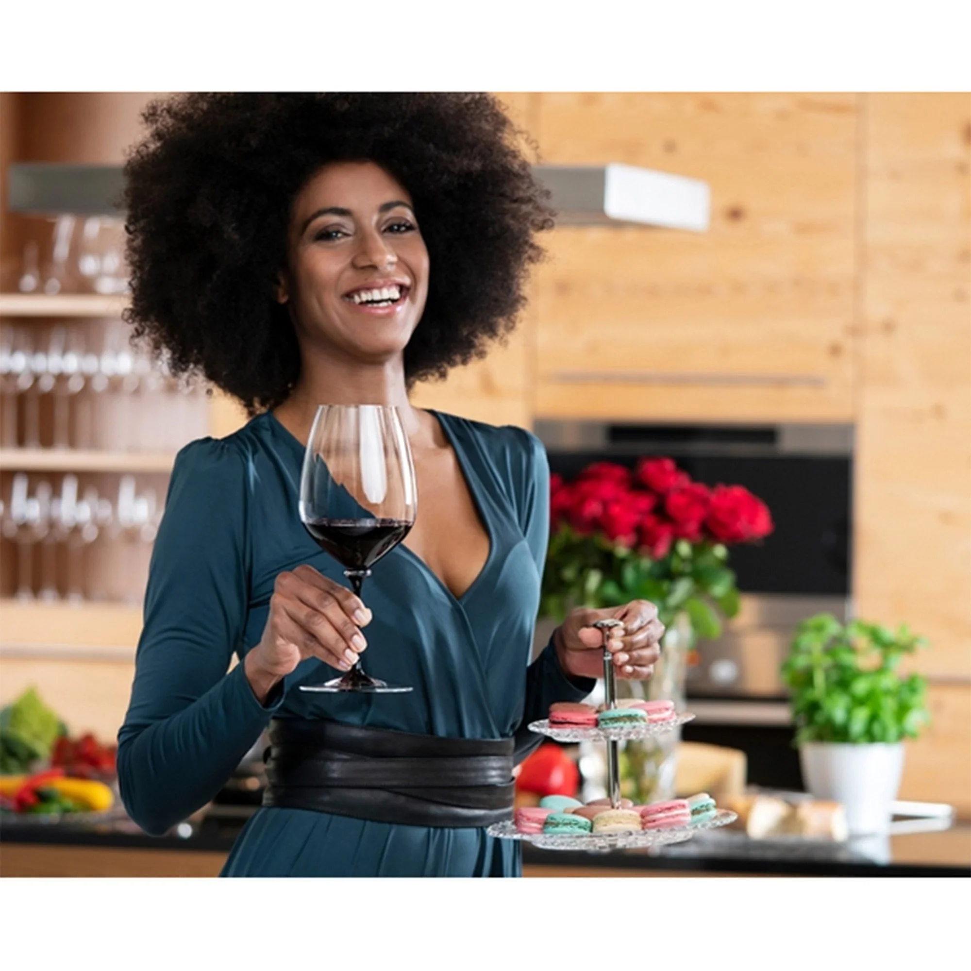 Riedel Fatto A Mano Performance Cabernet Glass, Black Stem, Single - 4884/0D - Image 6