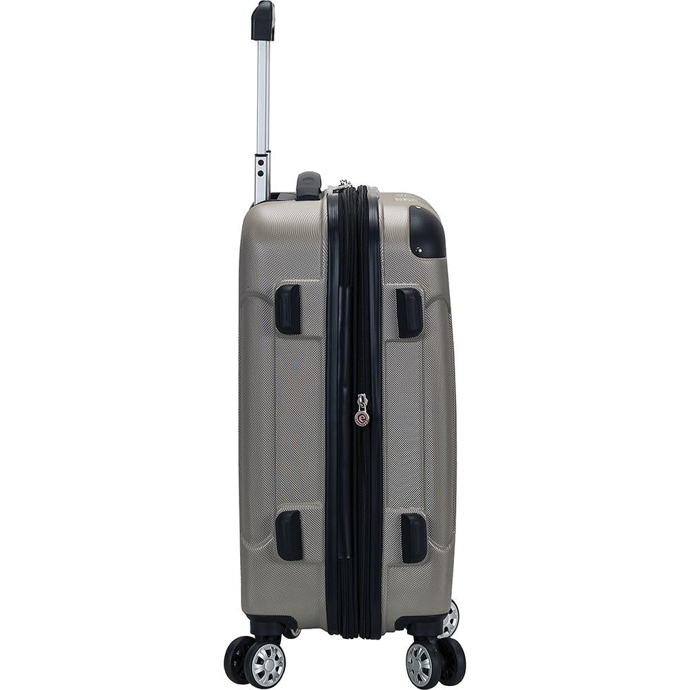 Rockland London 20-Inch Hardside Expandable Carry-On Luggage w/Spinner Wheels - Silver - Image 3