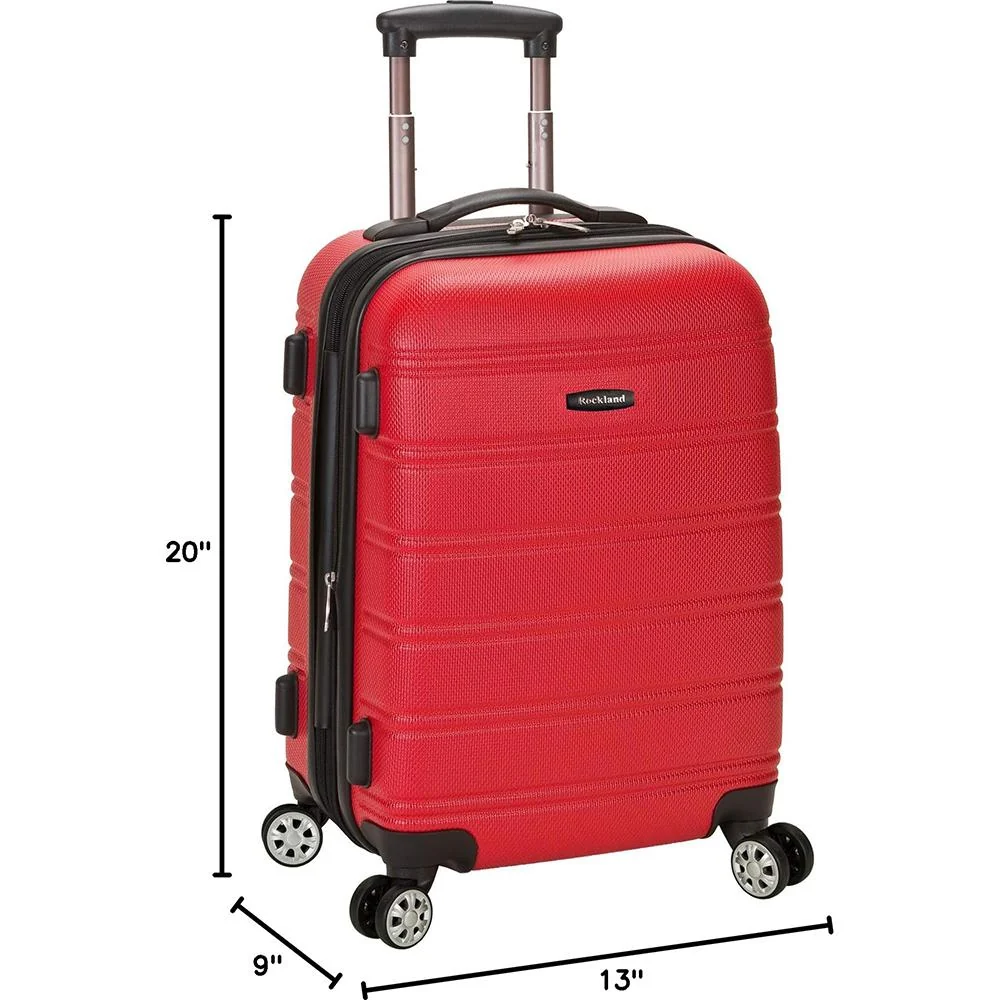 Rockland Melbourne Hardside 20" Expandable Spinner Carry-On Luggage, Red (F145) - Image 5