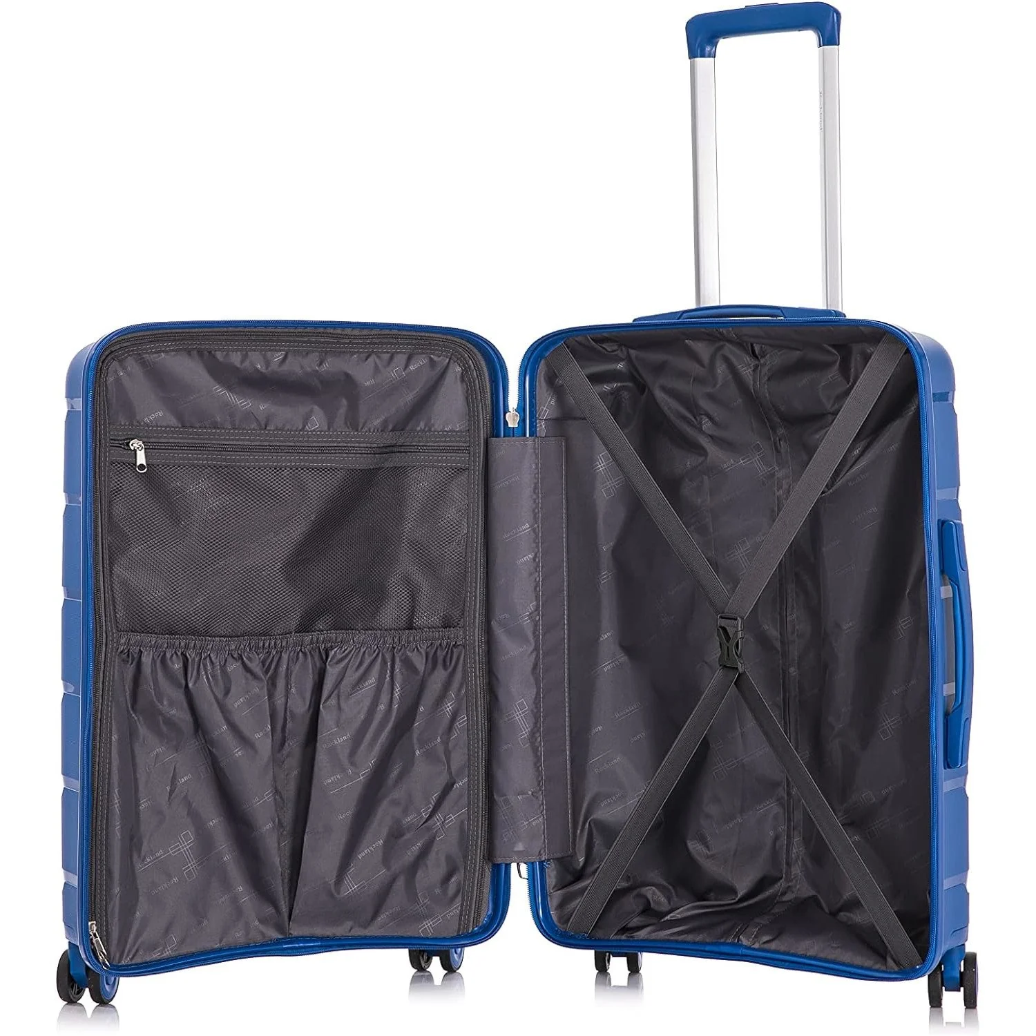Rockland Pasadena 3 Piece Hardside Luggage Nested Spinner Set (19"/23"/27") Blue - F252 - Image 7