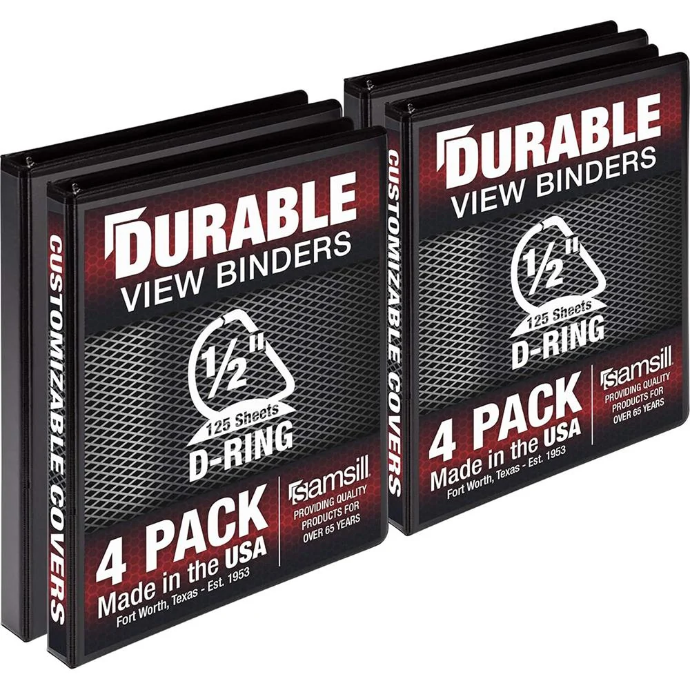 Samsill Durable 0.5" View D Ring Blk