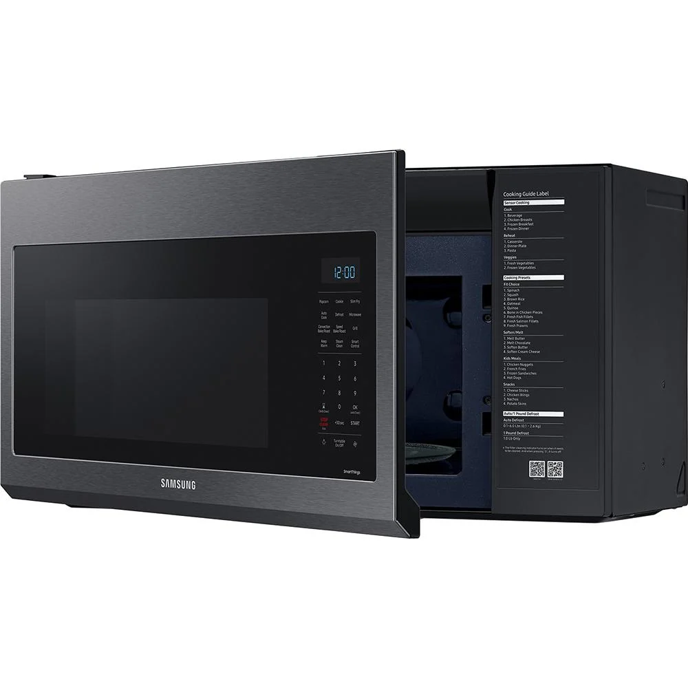 Samsung 1.7 cu ft Smart Over-the-Range Slim Fry Convection Microwave, Black - Image 4