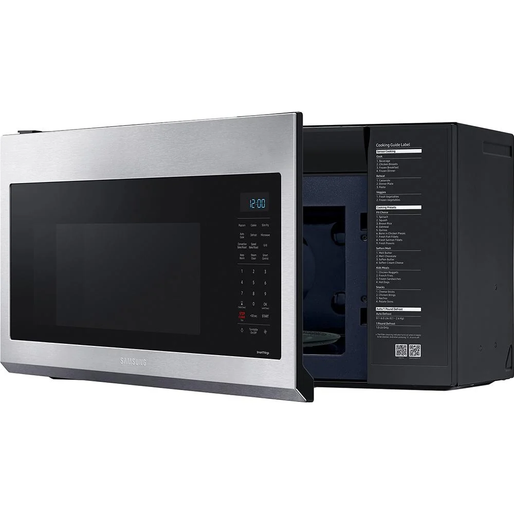 Samsung 1.7 cu ft Smart Over-the-Range Slim Fry Convection Microwave, Steel - Image 4
