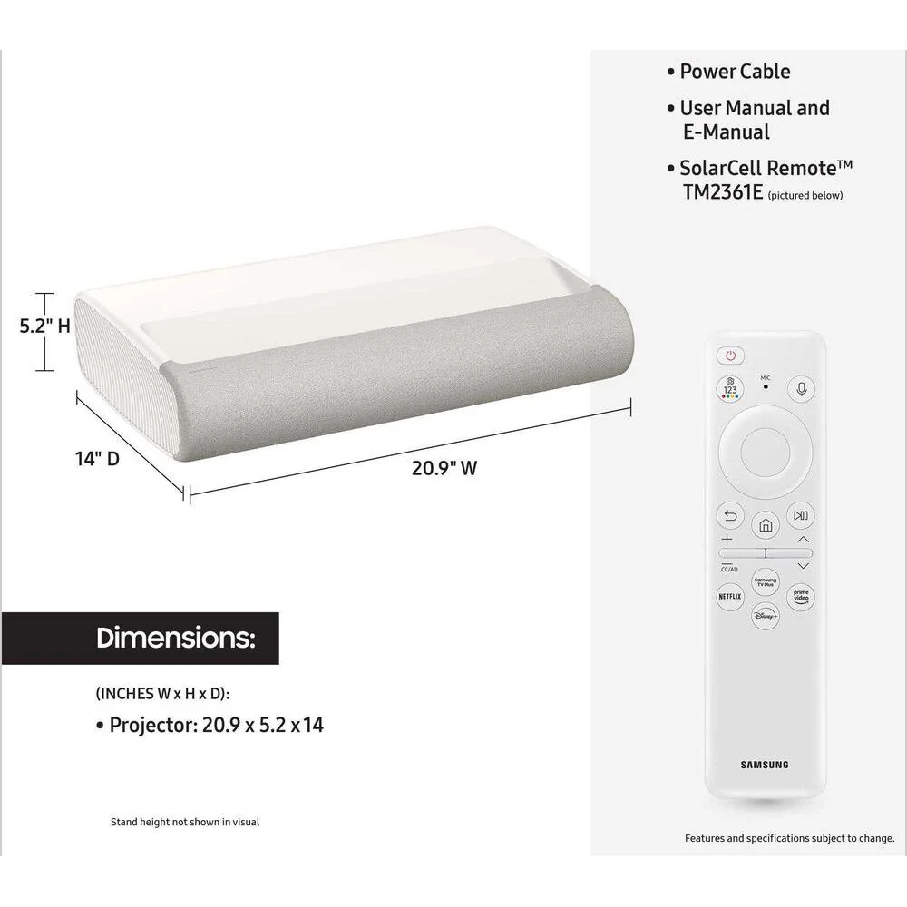 Samsung 120-inch LPU7D 2500 Lumen Ultra Short Throw 4K Laser Projector - Open Box - Image 7