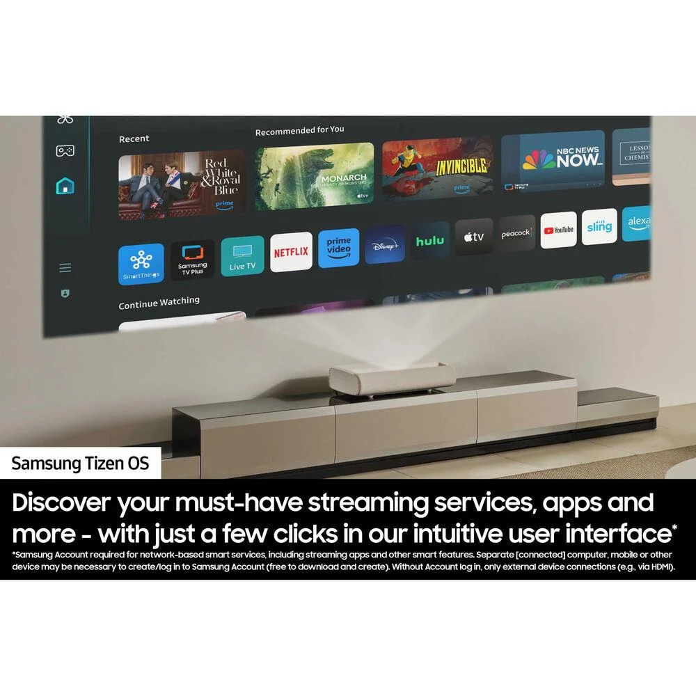 Samsung 130" 2500 Lumen Ultra Short Throw Smart TV Laser Projector Open Box - Image 10