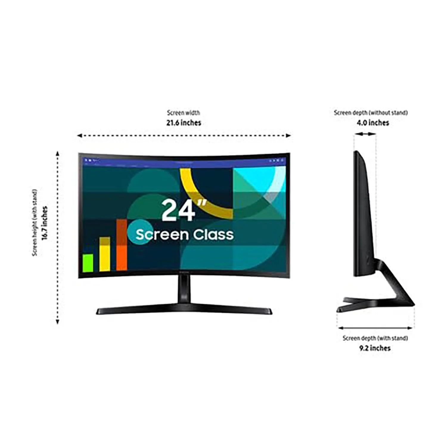 Samsung 24" Essential S3 (S36GD) Series FHD Curved Monitor + 26 Months Protection Bundle - Image 4