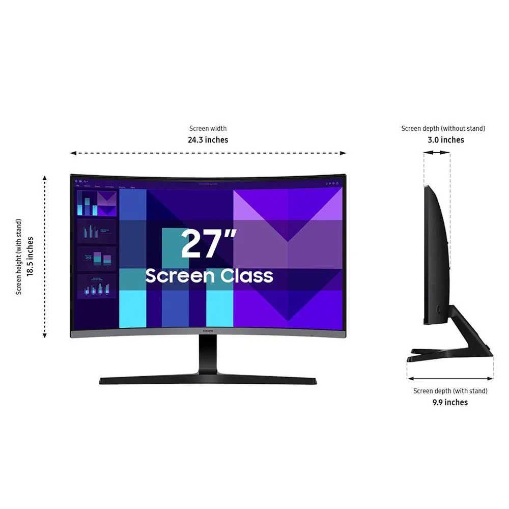 Samsung 27" S3 (S39GD) FHD Curved Monitor w/ Speakers + 26 Months Protection Bundle - Image 4